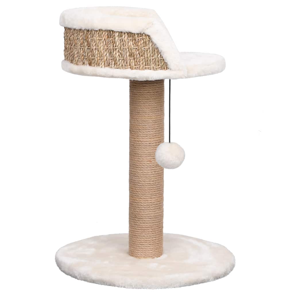 Compact Cat Scratching Tree with Plush Bed & Hanging Toy | 49 cm