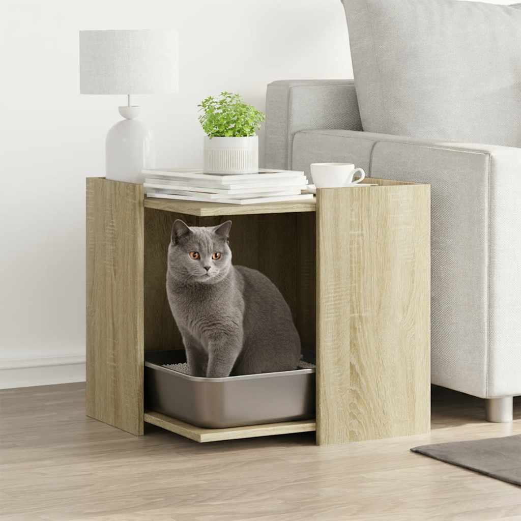 Modern Square Hidden Cat Litter Box Furniture | Wall-Secured Cabinet