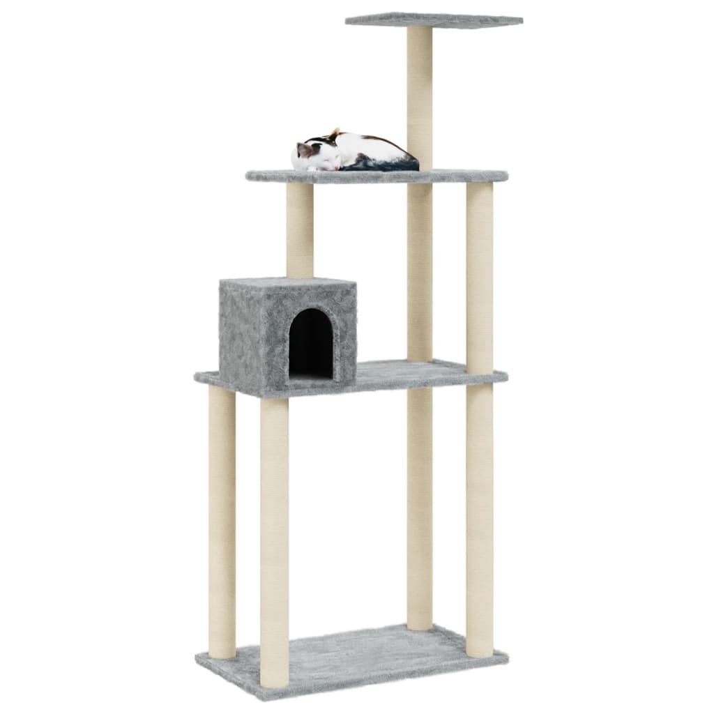 Modern Tall Cat Tree with Sisal Scratching Posts | 147 cm