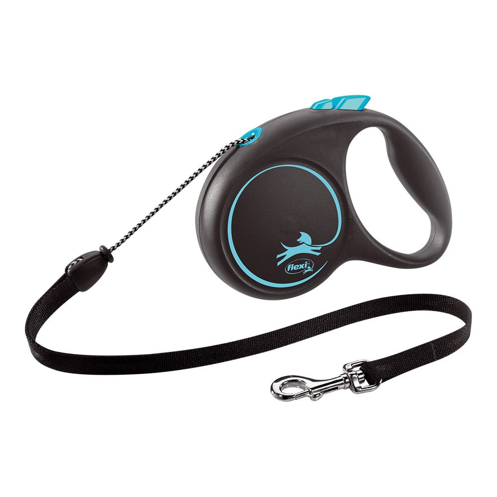 Flexi Black Design Retractable Dog Leash | 3m Blue, Size XS