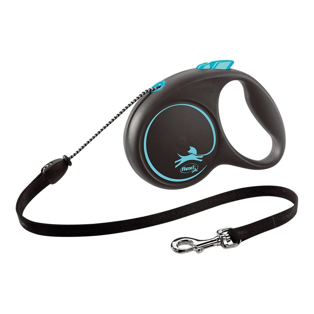 Flexi Black Design Retractable Dog Leash | 3m Blue, Size XS
