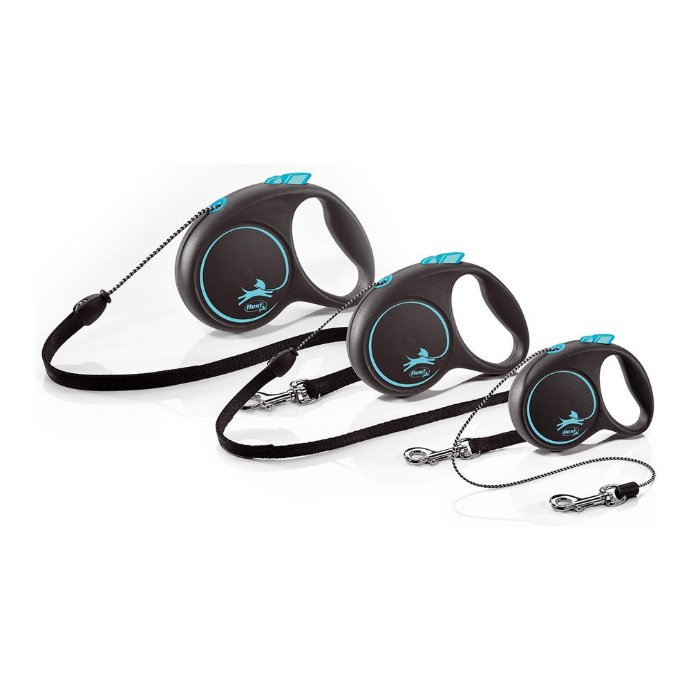 Flexi Black Design Retractable Dog Leash | 3m Blue, Size XS