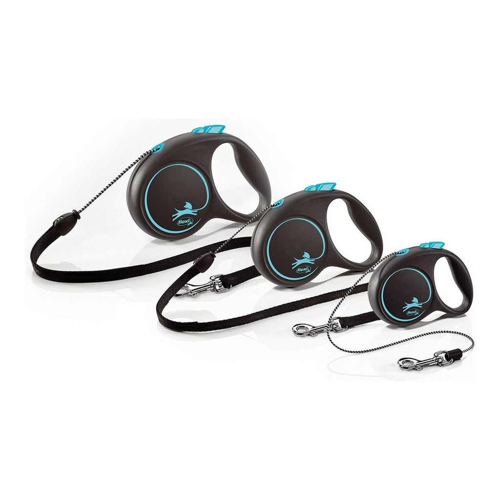 Flexi Black Design Retractable Dog Leash | 3m Blue, Size XS