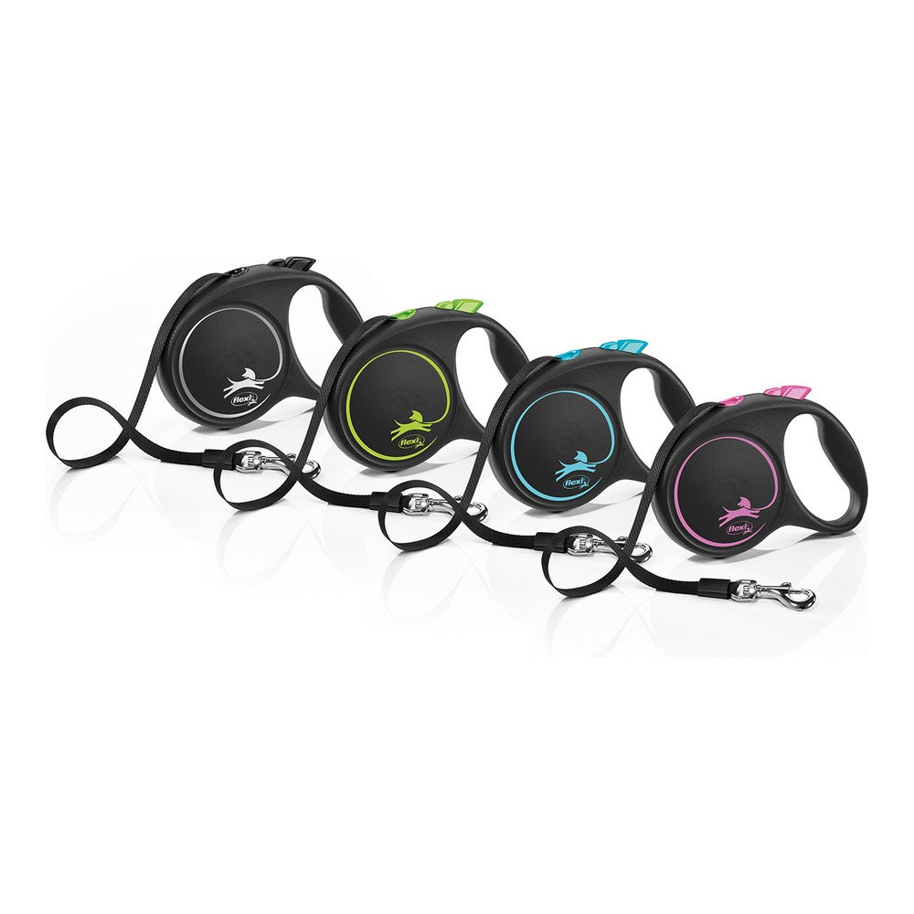 Flexi Black Design Automatische Rollleine für Hunde | 5 m Blau, Größe M
