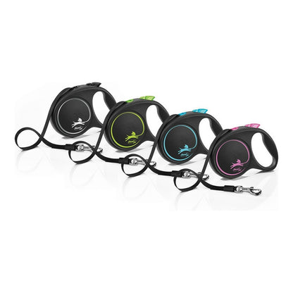 Flexi Black Design Automatische Rollleine für Hunde | 5 m Blau, Größe M