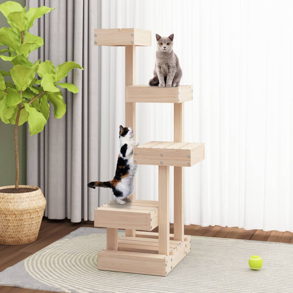Minimal Solid Wood Cat Tree | Scandinavian Style Climbing Tower