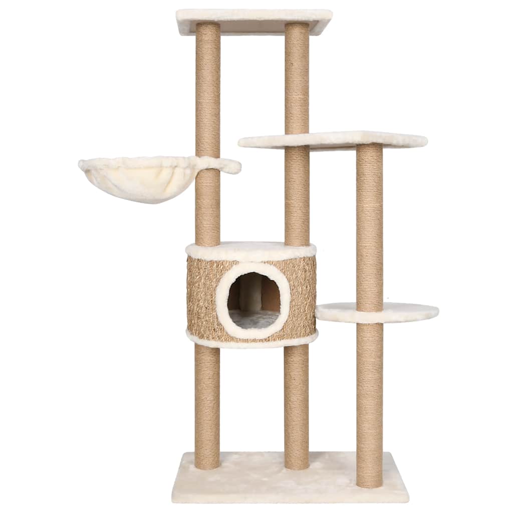 Luxury Multi-Level Cat Tree with Basket & Cave | 126 cm
