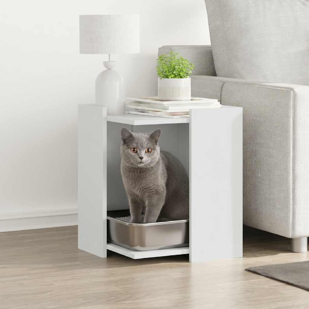 Modern Square Hidden Cat Litter Box Furniture | Wall-Secured Cabinet