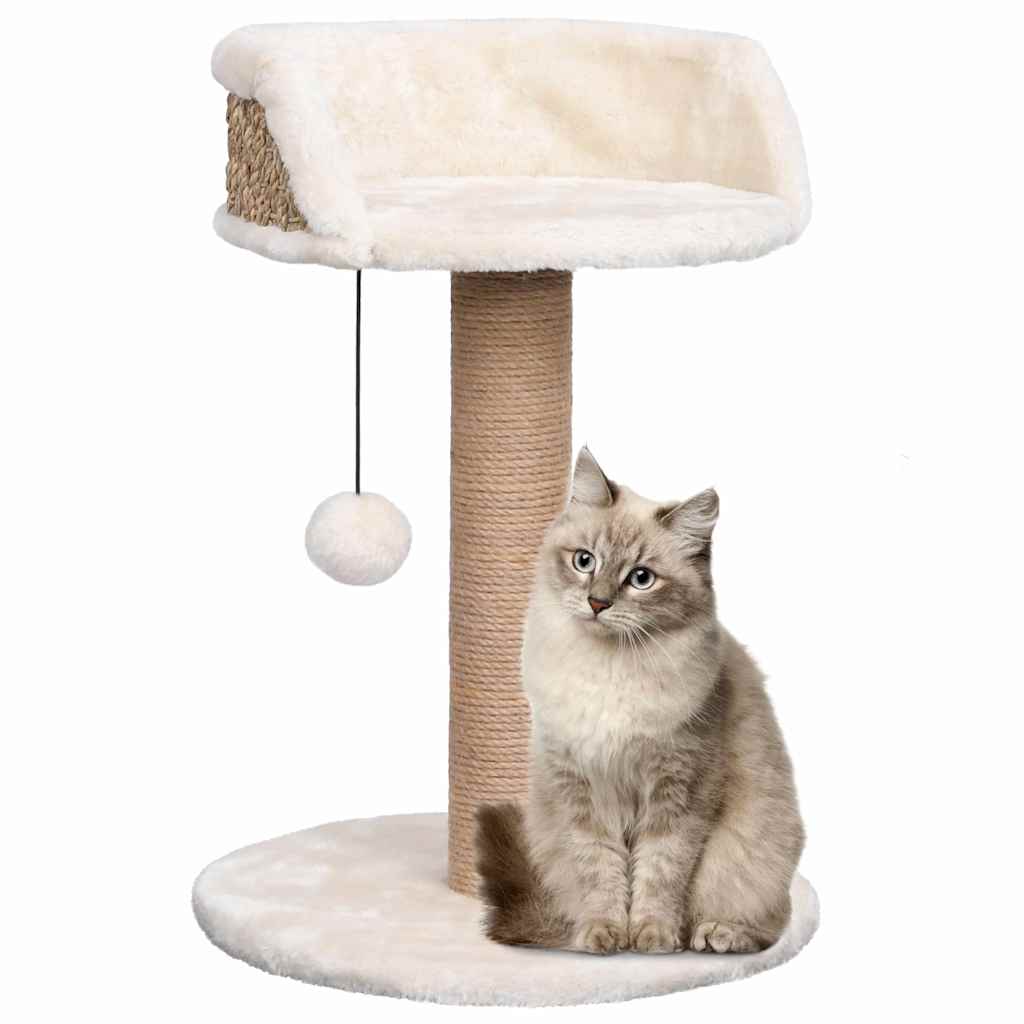 Compact Cat Scratching Tree with Plush Bed & Hanging Toy | 49 cm