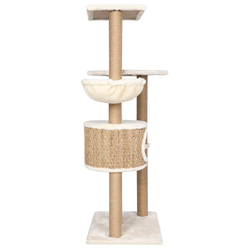 Luxury Multi-Level Cat Tree with Basket & Cave | 126 cm