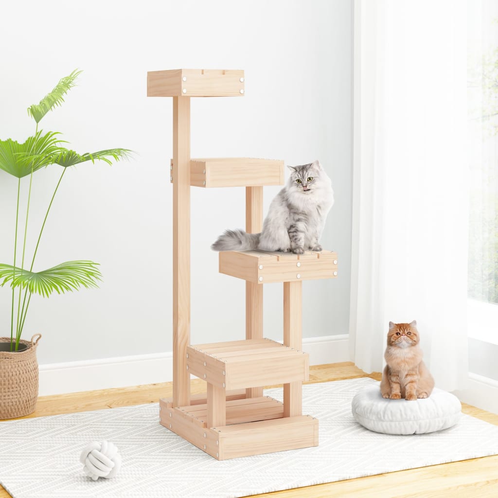 Minimal Solid Wood Cat Tree | Scandinavian Style Climbing Tower