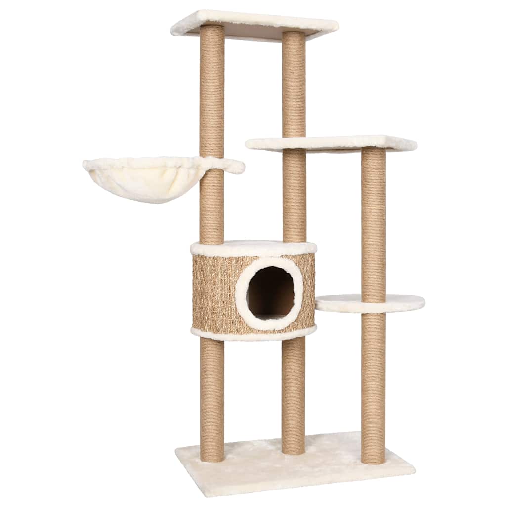 Luxury Multi-Level Cat Tree with Basket & Cave | 126 cm