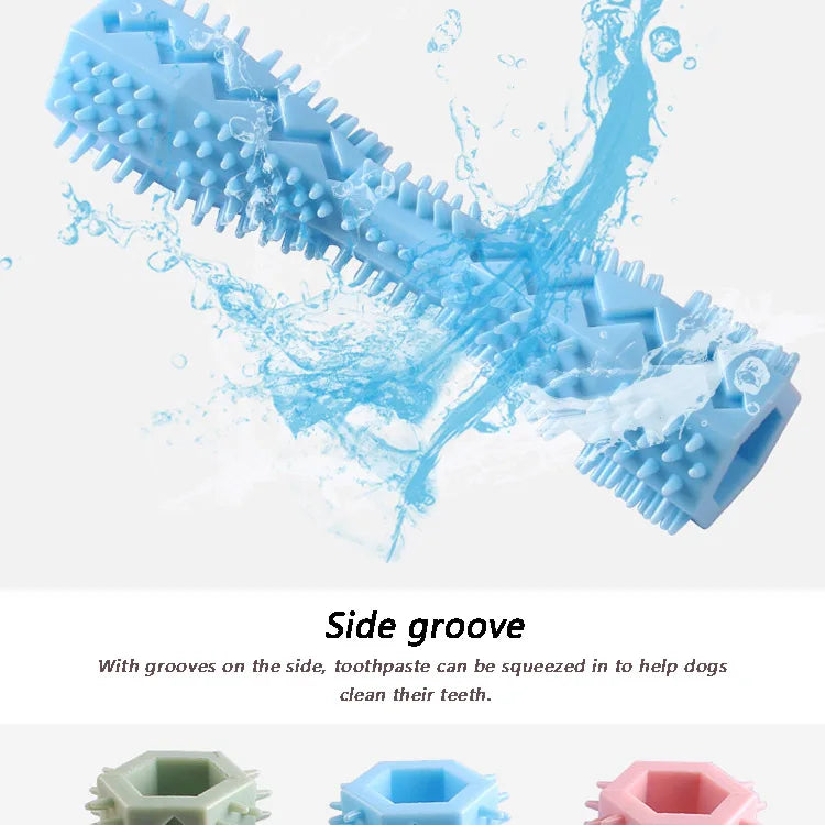 Dog Teething Chew Stick | Bite Resistant Dental Toy with Treat Dispenser