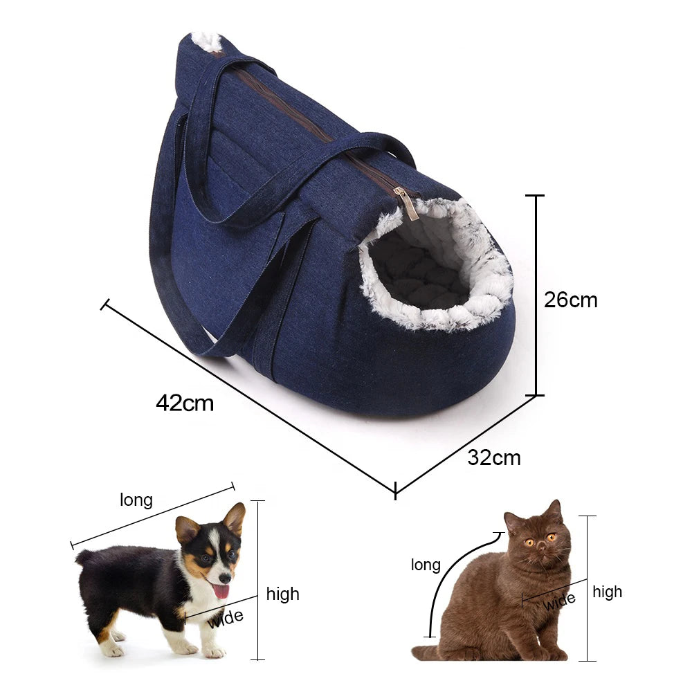 Soft Pet Carrying Bag for Cats & Small Dogs | Cozy Travel Tote (Grey, Blue, Black)