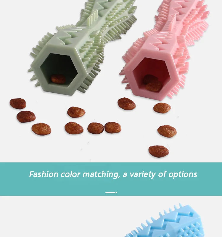 Dog Teething Chew Stick | Bite Resistant Dental Toy with Treat Dispenser