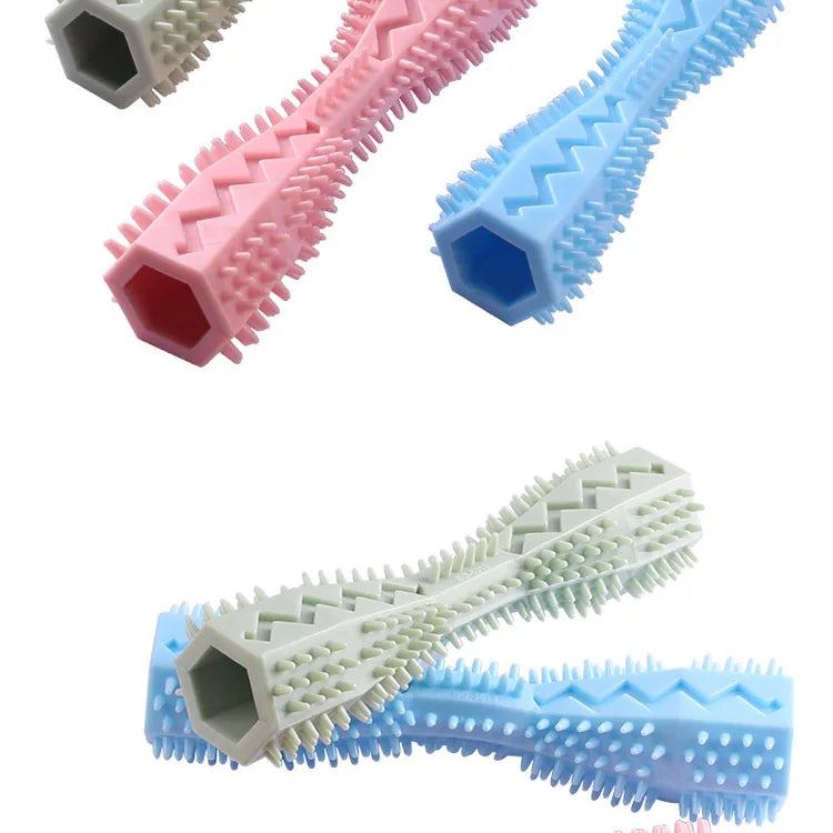 Dog Teething Chew Stick | Bite Resistant Dental Toy with Treat Dispenser