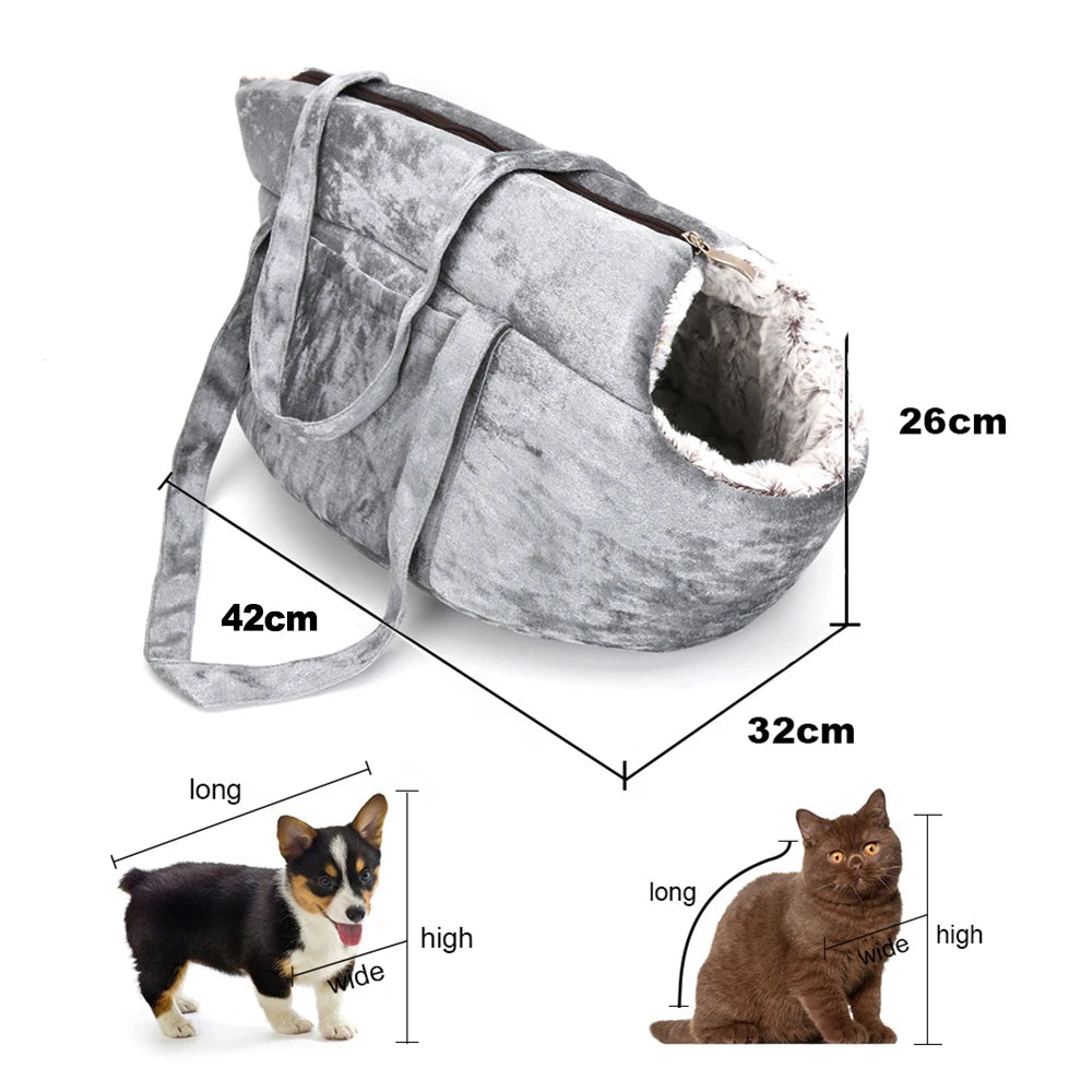 Soft Pet Carrying Bag for Cats & Small Dogs | Cozy Travel Tote (Grey, Blue, Black)