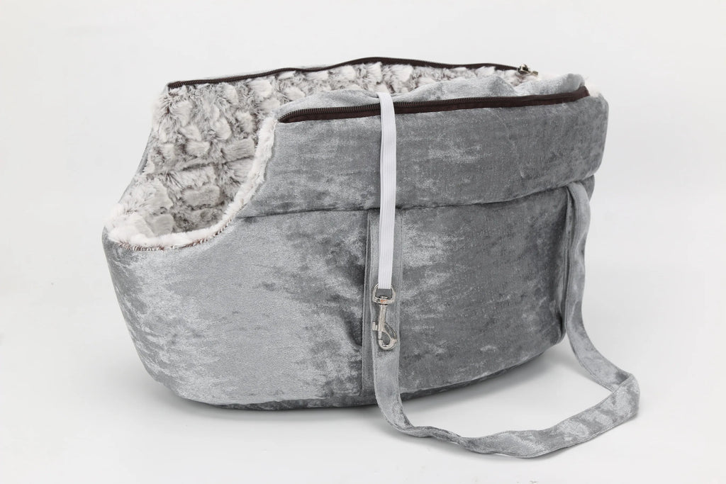 Soft Pet Carrying Bag for Cats & Small Dogs | Cozy Travel Tote (Grey, Blue, Black)