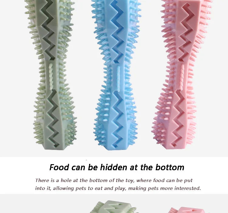 Dog Teething Chew Stick | Bite Resistant Dental Toy with Treat Dispenser