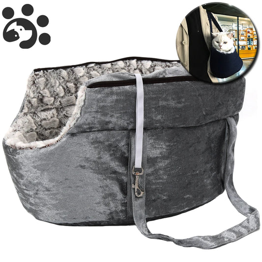 Soft Pet Carrying Bag for Cats & Small Dogs | Cozy Travel Tote (Grey, Blue, Black)