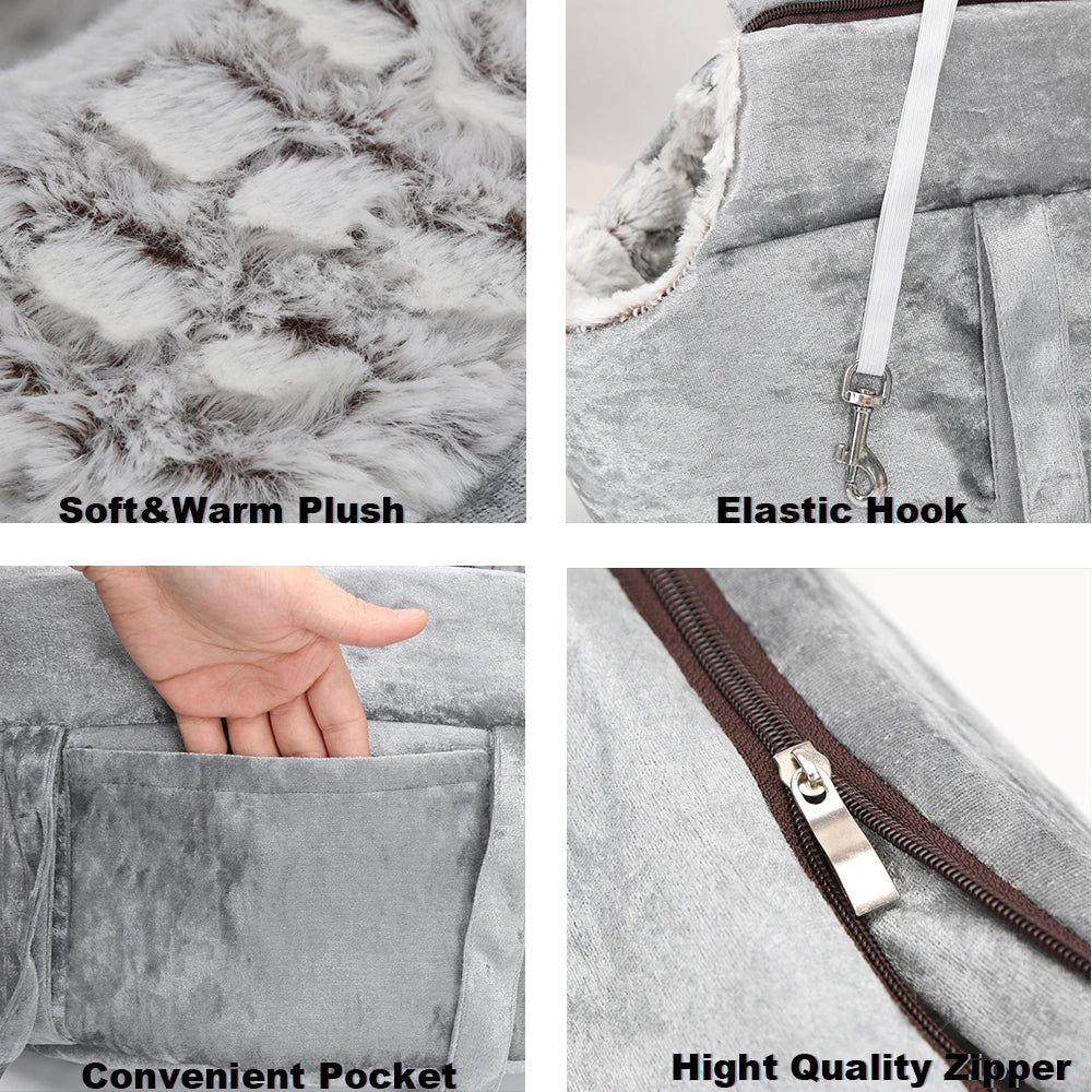 Soft Pet Carrying Bag for Cats & Small Dogs | Cozy Travel Tote (Grey, Blue, Black)