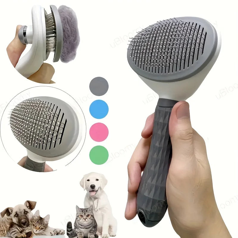 Self-Cleaning Pet Grooming Brush for Dogs & Cats