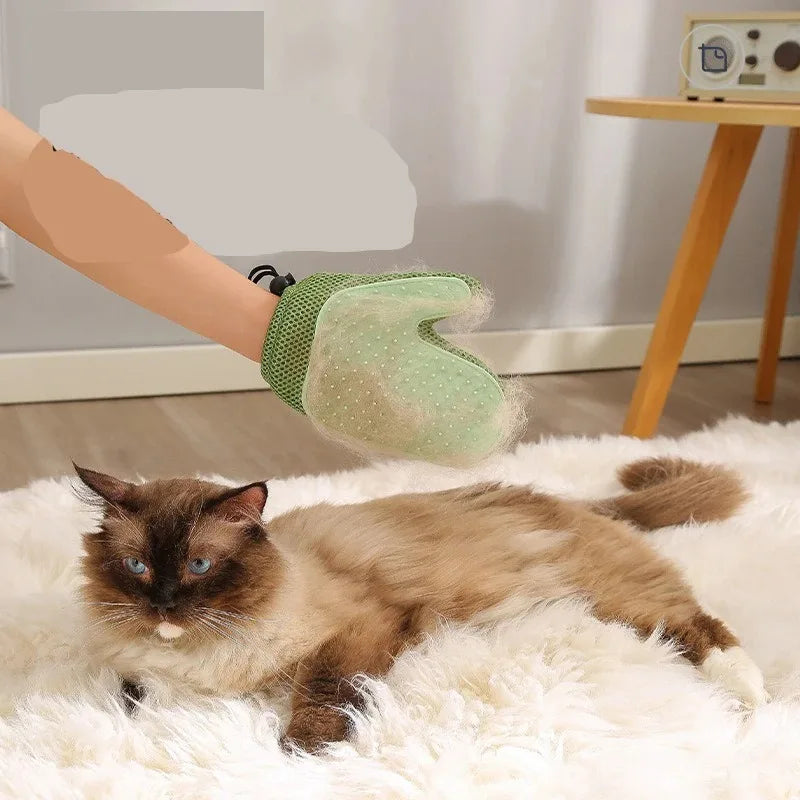 2-in-1 Pet Grooming & Massage Glove | Silicone Fur Removal Mitt