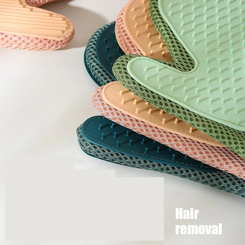 2-in-1 Pet Grooming & Massage Glove | Silicone Fur Removal Mitt