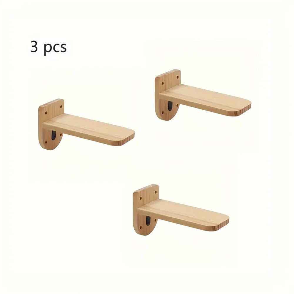 Wall-Mounted Wooden Cat Steps | 3-Level Climbing Shelves for Cats