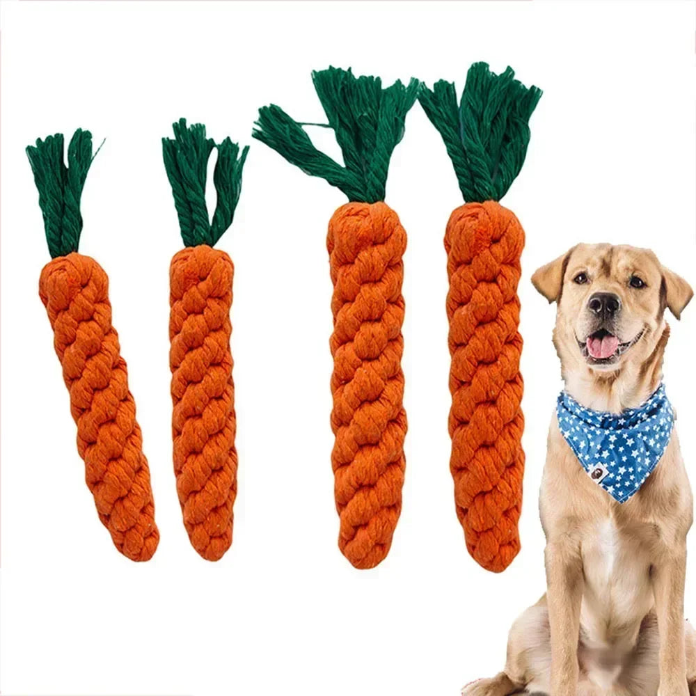 Carrot-Shaped Braided Rope Dog Toy | Durable Chew & Play Toy