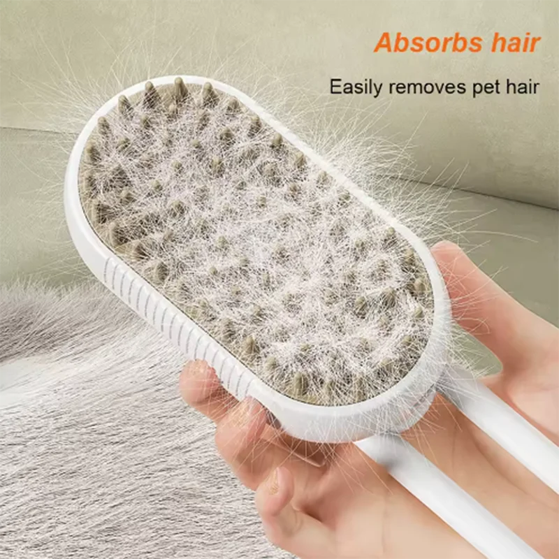 3-in-1 Electric Steam Pet Grooming Brush