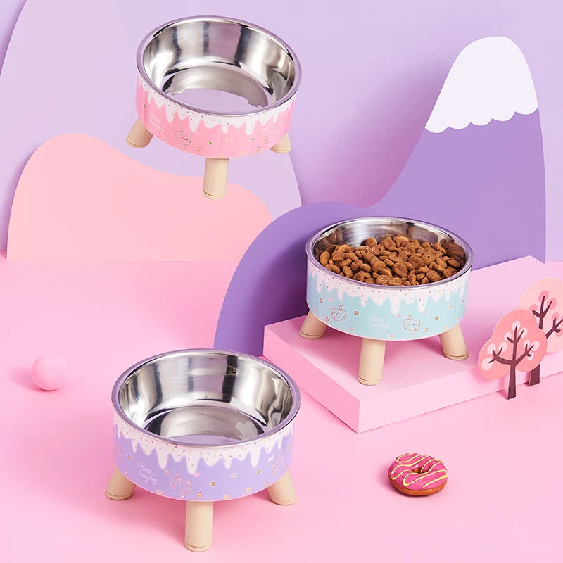 Elevated Pet Bowl for Cats & Small Dogs | Cute Raised Feeding Bowl