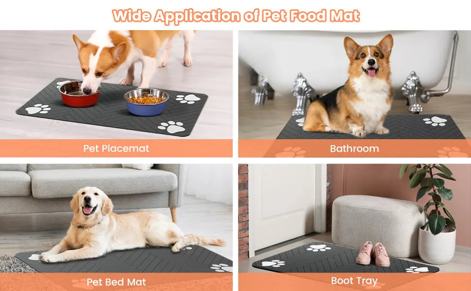 Waterproof Pet Feeding Mat | Anti-Slip & Quick-Dry Bowl Mat