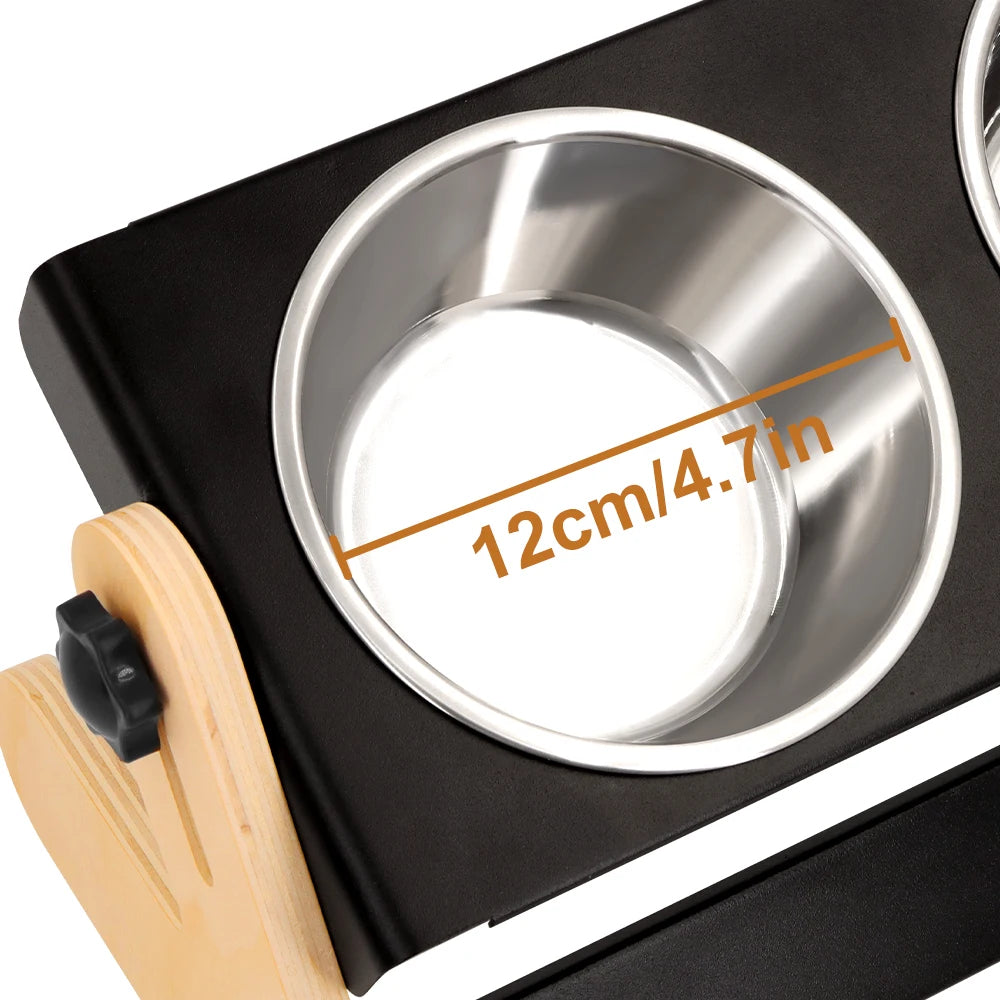 Adjustable Elevated Double Dog Bowl | Ergonomic Feeding Stand for Small & Medium Dogs
