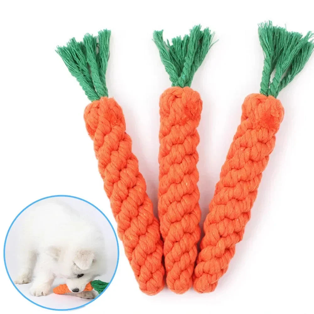 Carrot-Shaped Braided Rope Dog Toy | Durable Chew & Play Toy