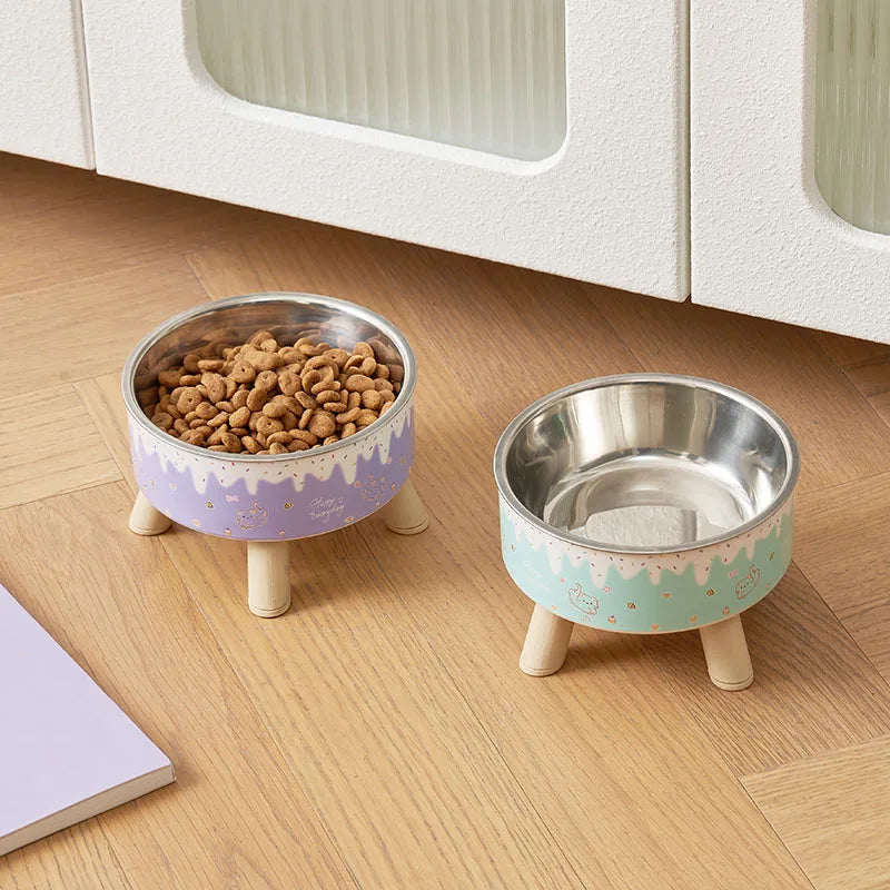 Elevated Pet Bowl for Cats & Small Dogs | Cute Raised Feeding Bowl