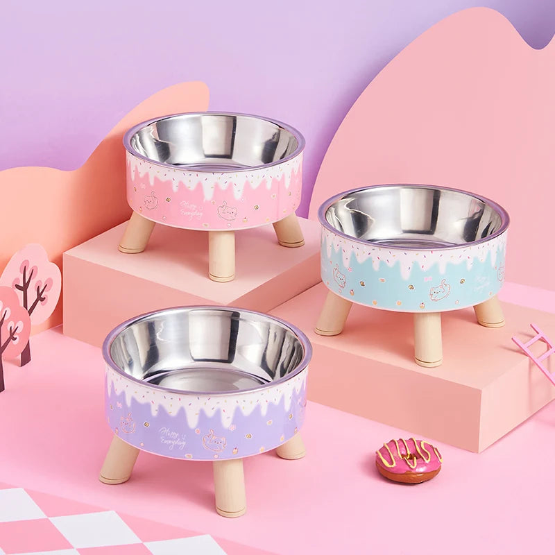 Elevated Pet Bowl for Cats & Small Dogs | Cute Raised Feeding Bowl