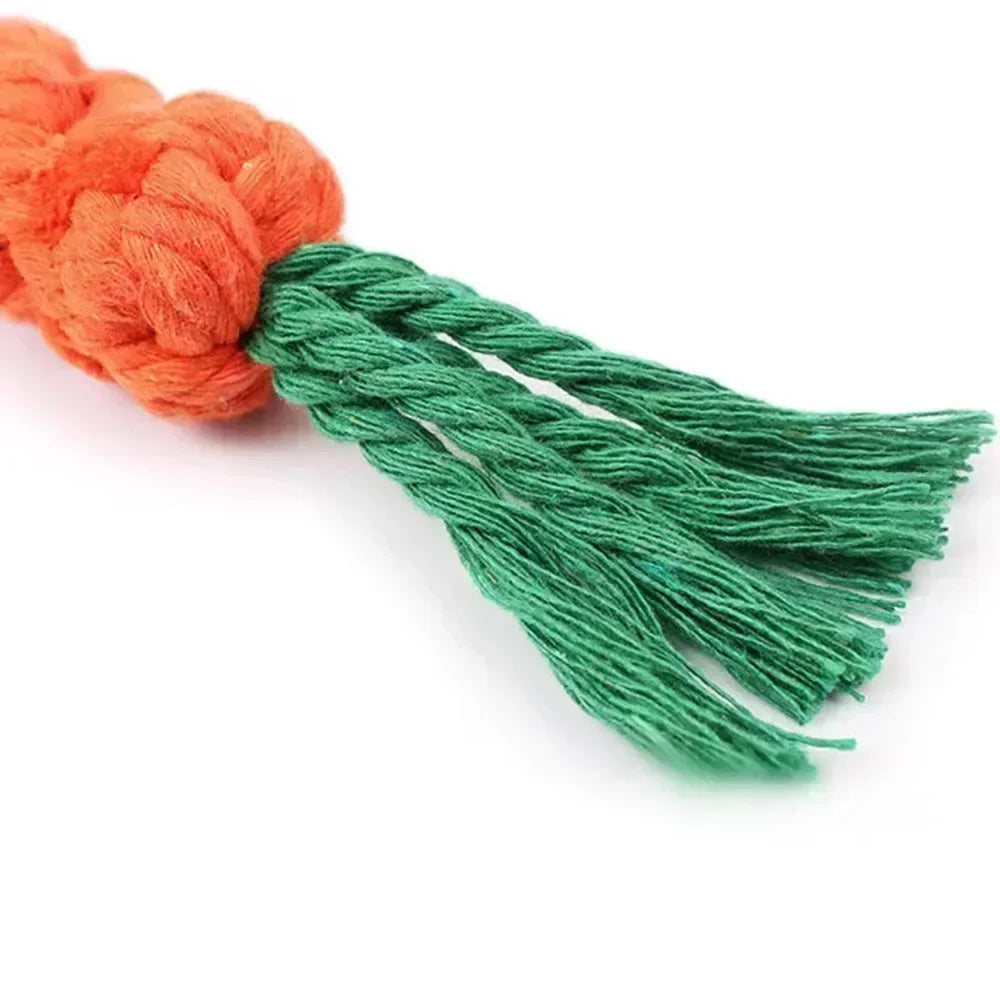 Carrot-Shaped Braided Rope Dog Toy | Durable Chew & Play Toy