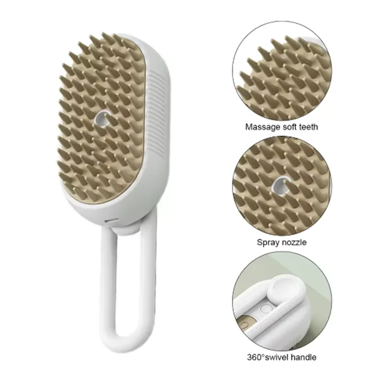 3-in-1 Electric Steam Pet Grooming Brush