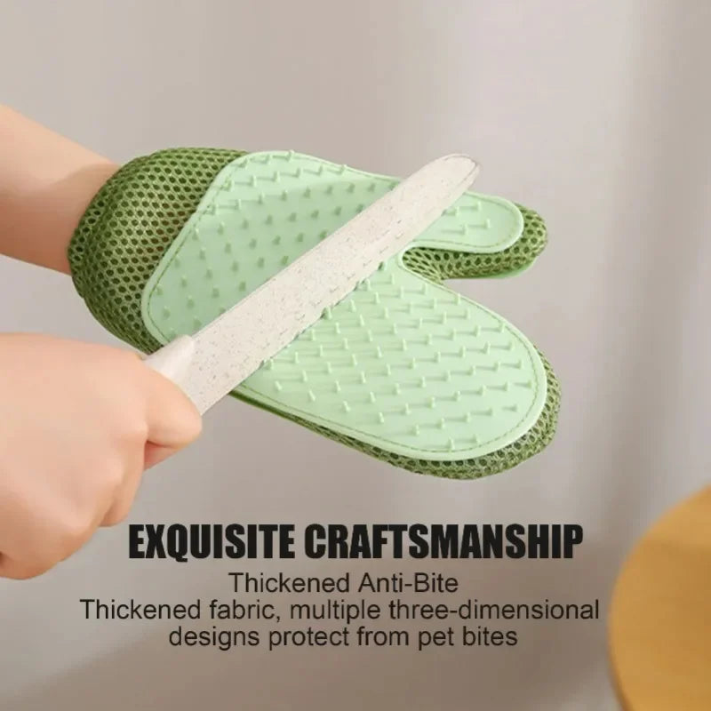 2-in-1 Pet Grooming & Massage Glove | Silicone Fur Removal Mitt