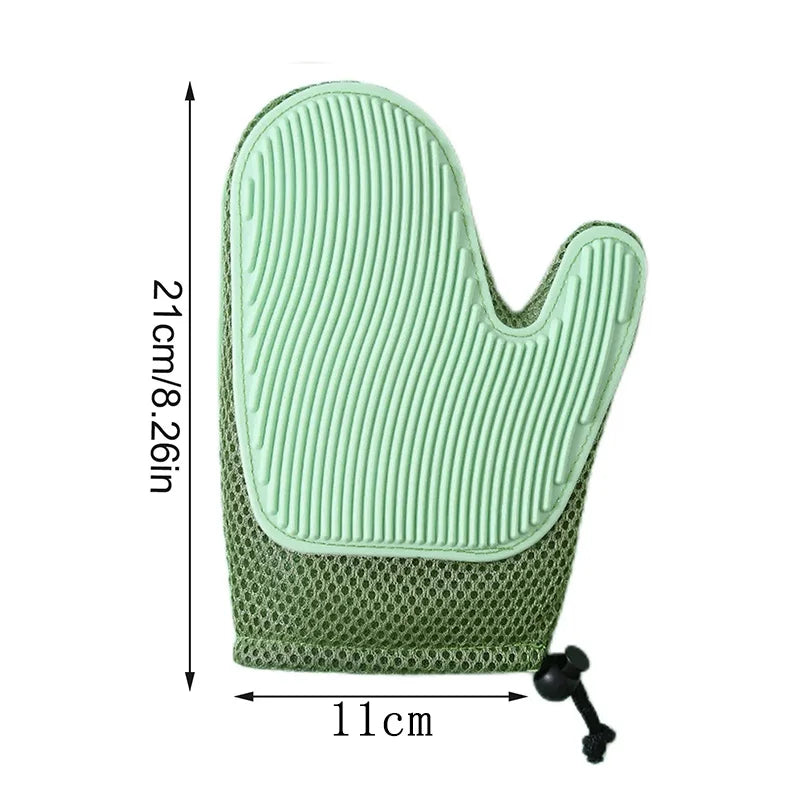 2-in-1 Pet Grooming & Massage Glove | Silicone Fur Removal Mitt