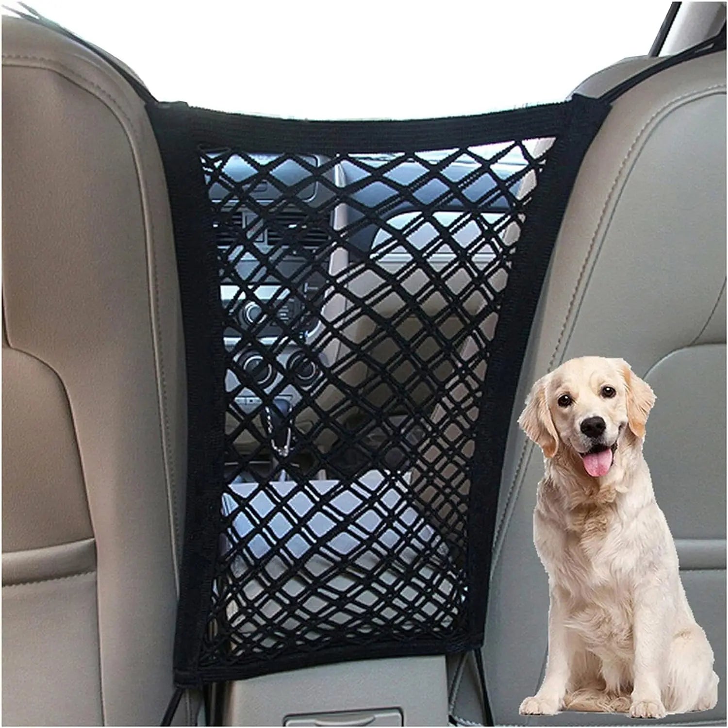 Premium Pet Car Safety Net Barrier | Universal Backseat Divider