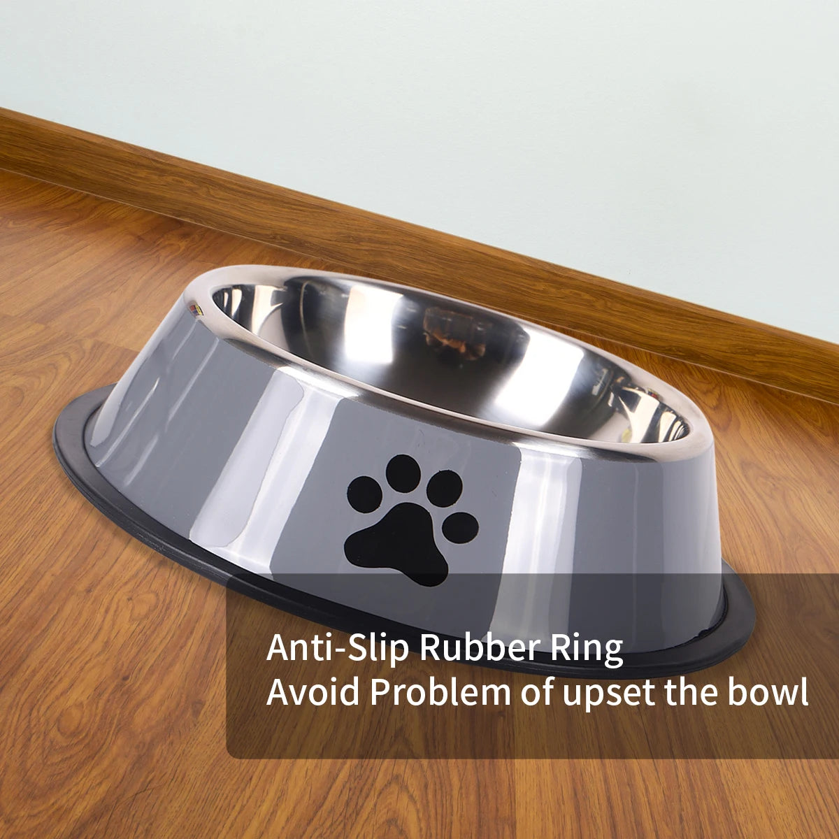 Stainless Steel Pet Bowl | Anti-Slip Food & Water Bowl (Multiple Sizes)