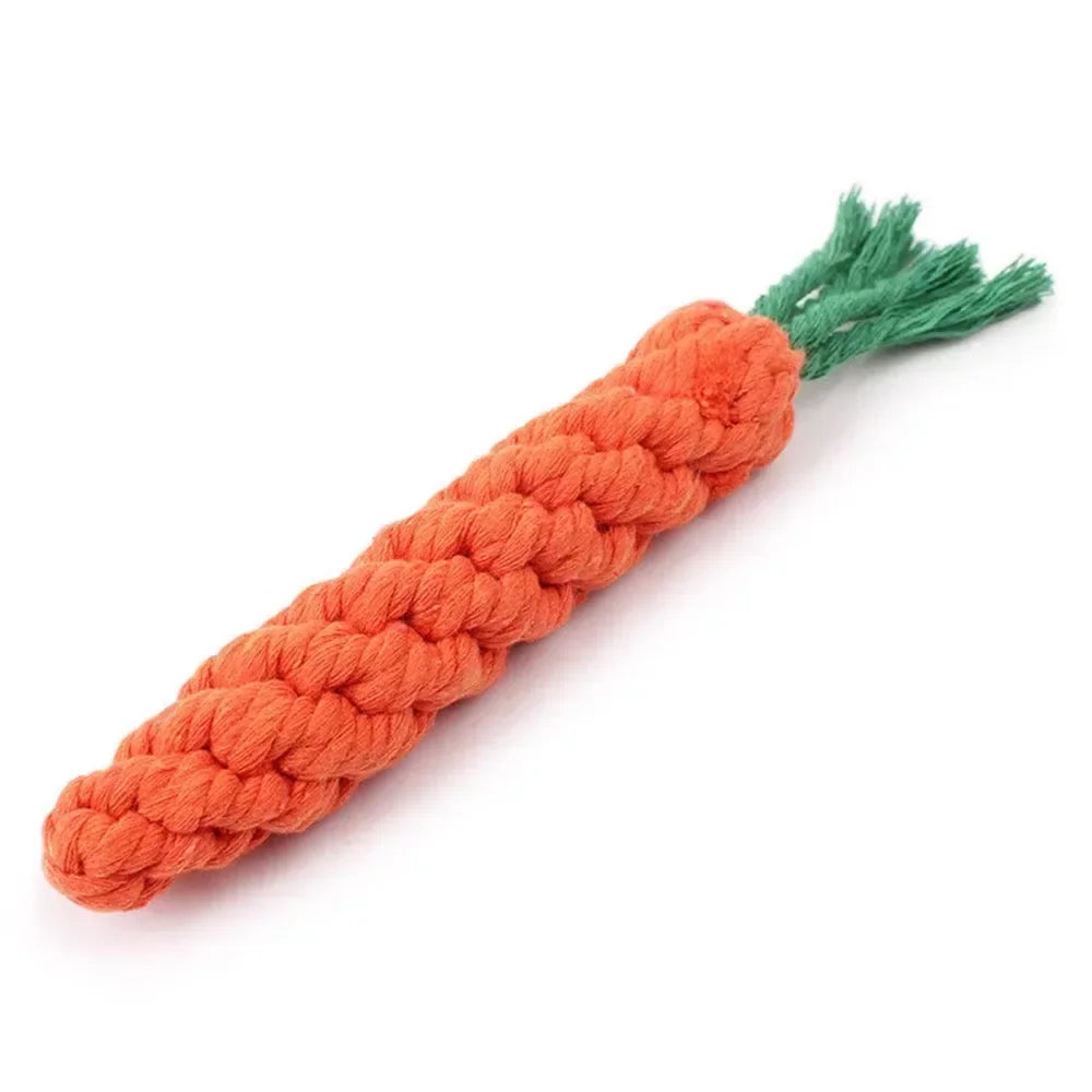 Carrot-Shaped Braided Rope Dog Toy | Durable Chew & Play Toy