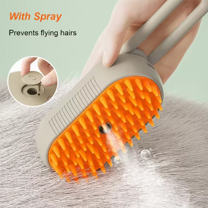 3-in-1 Electric Steam Pet Grooming Brush