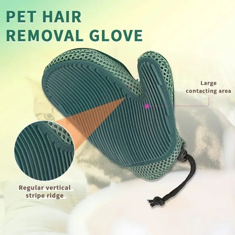2-in-1 Pet Grooming & Massage Glove | Silicone Fur Removal Mitt