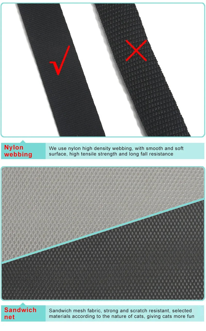 Window Cat Hammock with Strong Suction Cups | Double-Level Sunbed for Cats