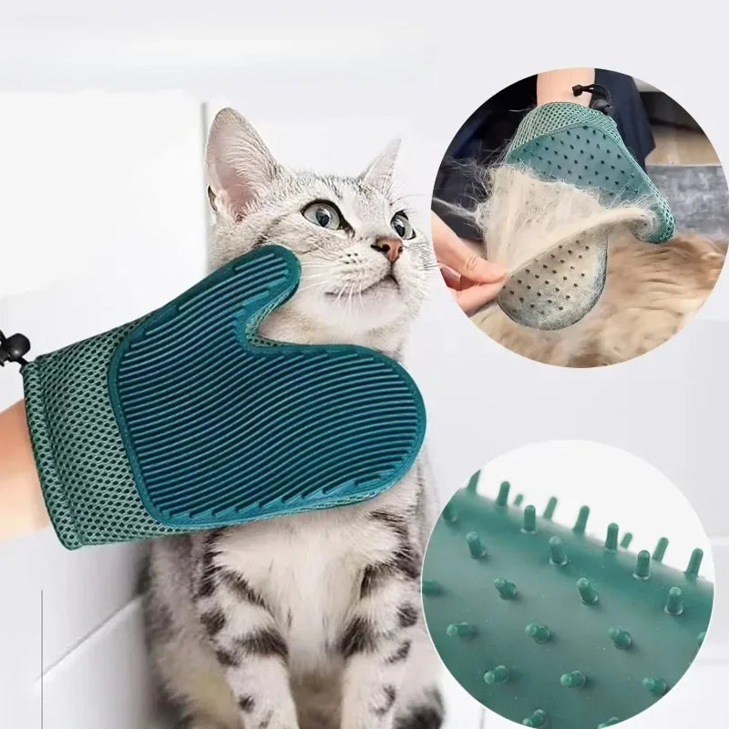 2-in-1 Pet Grooming & Massage Glove | Silicone Fur Removal Mitt