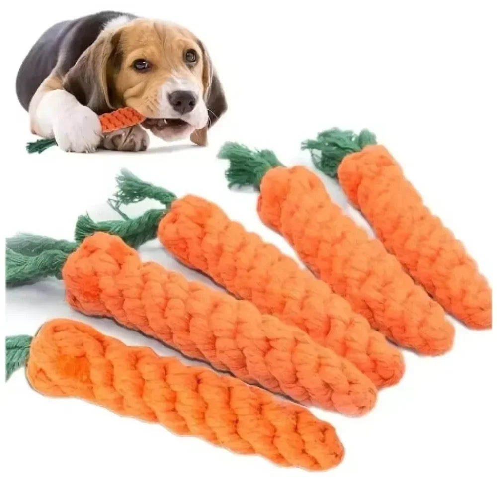 Carrot-Shaped Braided Rope Dog Toy | Durable Chew & Play Toy