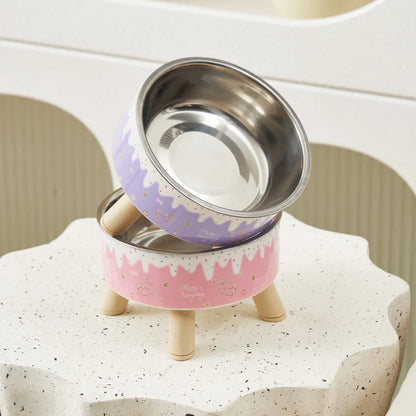 Elevated Pet Bowl for Cats & Small Dogs | Cute Raised Feeding Bowl
